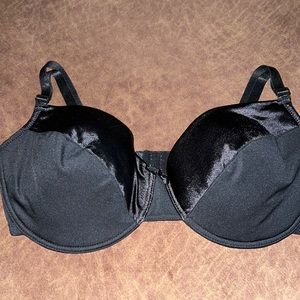 Body Embrace Black Satin Lightly Lined Bra